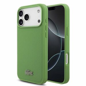 Lacoste PVC Iconic Petit Pique Metal Logo iPhone 18 Pro Max MagSafe tok - Estragon kép