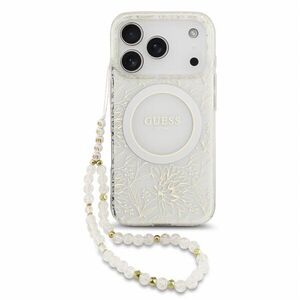 Guess IML Flowers Allover Strap iPhone 18 Pro fehér MagSafe tok kép