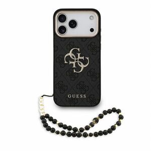 Guess PU 4G Metal Logo Strap iPhone 18 Pro Max fekete tok kép