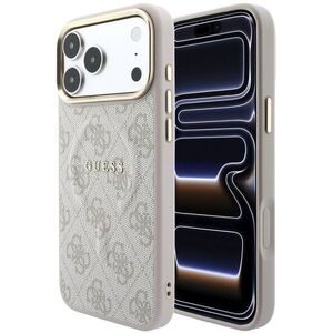 Guess PU Leather 4G Gold Frame Embossed iPhone 18 Pro rózsaszín MagSafe tok kép