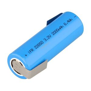 Helyettesítő akku IFR22650 napelemes 3, 2V-3, 3V 2000mAh forrfül Z-forma 22, 1mmx65mm LiFePO4 kép