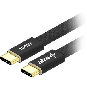 AlzaPower AluCore Flat Magnetic USB-C to USB-C 2.0, 100W, 1m, fekete kép