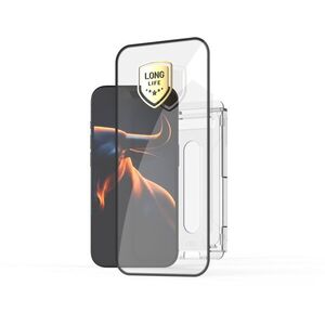 FIXED Long-Life Apple iPhone 16 üvegfólia - fekete + Anti-dust applikátor kép