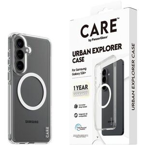 PanzerGlass CARE Samsung Galaxy S26+ Urban Qi átlátszó/fehér tok + egyéves sárgulás elleni garancia kép