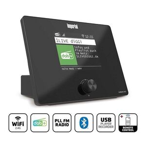Imperial dabmani420bk kompakt hibrid rádió (internet, dab+, fm hi... kép