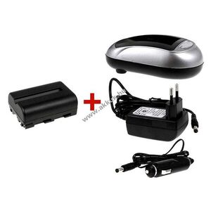 Helyettesítő akku + Akkutöltő Sony típus NP-FM500H szett kép