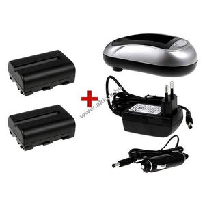 2db Helyettesítő akku + 1db Akkutöltő Sony típus NP-FM500H szett kép