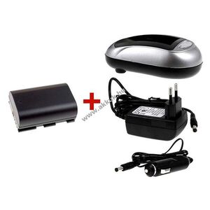 Helyettesítő akku + Akkutöltő Canon típus LP-E6 szett kép