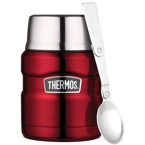 THERMOS Stainless King ételtermosz, 0, 47 l + összecsukható kanál + csésze, piros kép