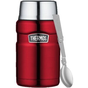THERMOS Stainless King ételtermosz, 0, 71 l + összecsukható kanál + csésze, piros kép