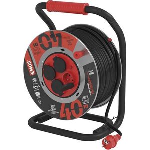 EMOS Gumi-neoprén hosszabbító kábel, fém dob - 4 aljzat, 40 m, 2, 5 mm2 kép