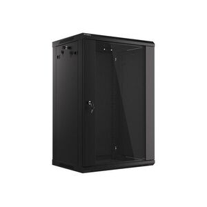Lanberg 19'' 18U 600x450mm fekete (üvegajtó) fali rack... kép