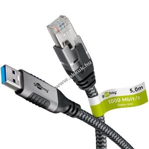 Goobay USB-A 3.0 RJ45 CAT6 Ethernet kábel 5m 1Gbit/s kép