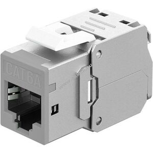Goobay Keystone RJ45 CAT6A STP Slim szürke 16, 6mm krokodil, szerszámmentes LSA kép