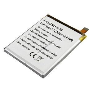 Helyettesítő akku LG Nexus 5X 3, 8V 2600mAh 9, 9Wh beépített Li-Polymer kép