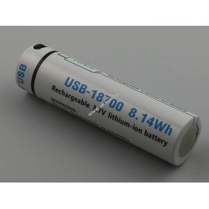 18650 hengeres akku 3, 7V 2200mAh 8, 1Wh USB-C töltőcsatlakozóval Li-ion kép