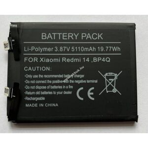 Helyettesítő akku Xiaomi Redmi Note 14 3, 87V 5110mAh 19, 77Wh beépített szerszámok nélkül Li-Polymer kép