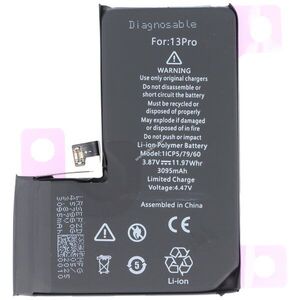 Helyettesítő akku iPhone 13 Pro 3, 85V 3095mAh 11, 9Wh beépített diagnosztizálható Li-Polymer kép