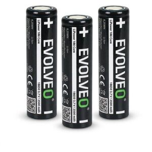 EVOLVEO LiPower 186 Core 2500 - 18650-es Li-ion akkumulátor (3, 7 V / 2500 mAh) 3 db kép