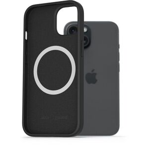 AlzaGuard Silicone Case Compatible with Magsafe iPhone 15 fekete tok kép