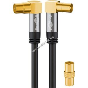 Goobay TV antennakábel 135dB 4x árnyékolt aranyozott koax aljzat 90° > koax dugó 90° 2m kép