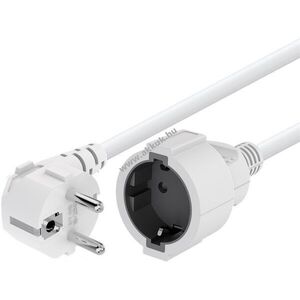 Goobay hosszabbítókábel 2m fehér 3x1, 5mm² földelt hybrid dugó Type E/F CEE 7/7 90° Type F CEE 7/3 kép