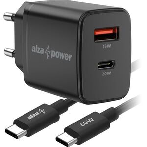 AlzaPower Compact SET A530 (20W + USB-C/C 60W Cable) fekete kép
