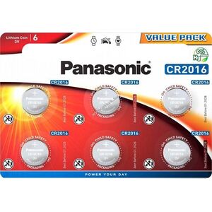Panasonic gombelem CR2016 3V 90mAh 6db/csomag Lithium kép