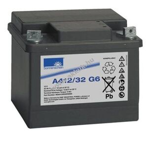 Exide Sonnenschein Dryfit A412/32 G6 12V 32000mAh M6 csavaros saru akku AGM ólom-zselés kép