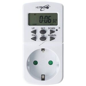 Heitech digitális mini heti időkapcsoló gyerekzárral 230V 16A 1800W 10 program kép