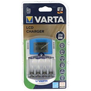 Varta 57070 LCD töltő 2/4x AA Mignon ceruza és AAA (Micro) 12V autó 100-240V USB kép