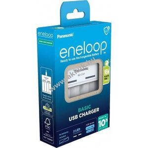 Eneloop univerzális akkutöltő Basic USB 4x AA/AAA NiMH USB-C kábellel, akkuk nélkül kép