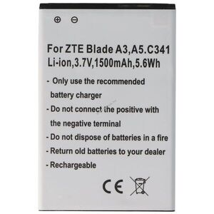 Helyettesítő akku ZTE Blade C341 mobiltelefon Li3714T42P3h765039 3, 7V 1500mAh Li-Ion kép