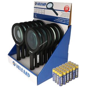 Velamp IN287 LED-lupa 3x 12 LED 12db/csomag elemekkel együtt fekete matt kép
