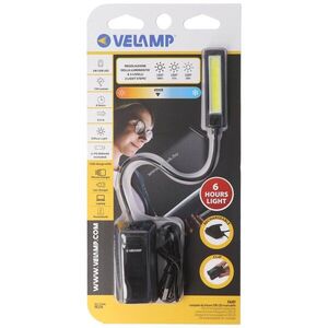 Velamp újratölthető LED olvasólámpa 2W 3 fokozat klippel USB-kábellel kép