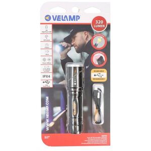 Velamp Hunter 5W újratölthető LED zseblámpa zoom 320lm 1200mAh Li-Ion kép