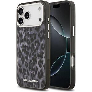 Karl Lagerfeld IML Leopard MagSafe hátlap tok, iPhone 17 Pro Max modellhez, Grey kép