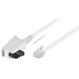 Goobay telefonkábel TAE-F > RJ11 6P4C 4-adrig CCA univerzális pinout 3m fehér kép