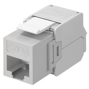 Goobay Keystone RJ45 CAT6A modul UTP 16, 5mm krokodil típus szerszámmentes LSA szerelés világosszürke kép