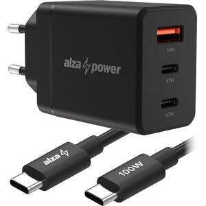 AlzaPower Fast Charge SZETT G611CCA (67W + USB-C/C 100W Cable) Fekete kép