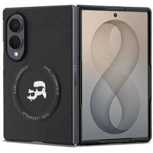 Karl Lagerfeld PU Karl and Choupette Heads Samsung Galaxy Z Fold 8 fekete mágneses tok kép