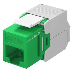 Goobay Keystone modul RJ45 CAT6A UTP 16, 5mm krokodil csatlakozósor szerszámmentes LSA zöld kép
