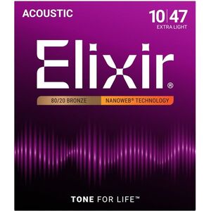 Elixir Nanoweb 80/20 Bronze Extra Light kép