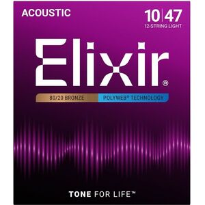 Elixir Polyweb 80/20 Bronze 12-String Light kép