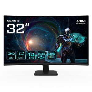 Gigabyte GS32QCA 31, 5" QHD 180Hz ívelt gamer monitor kép