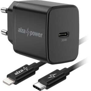 AlzaPower Compact A520 20W Fekete + Core Lightning MFi 1m - fekete kép