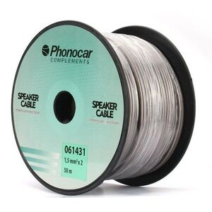 Phonocar 061431 hangszóró kábel 2x1, 5 mm² szürke, 50 méter tekerc... kép