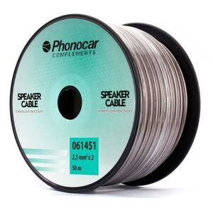 Phonocar 061451 hangszóró kábel 2x2, 5 mm² szürke 50 méter tekercs... kép
