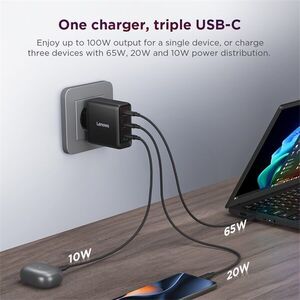 Lenovo ac adapter - 100w multi-port usb-c gan charger 40AW100BEU kép