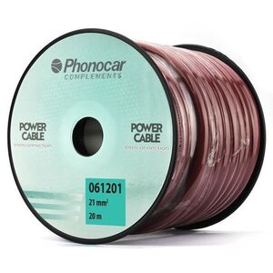 Phonocar 061201 autóhifi tápkábel 21 mm², piros, 20 méter tekercs... kép